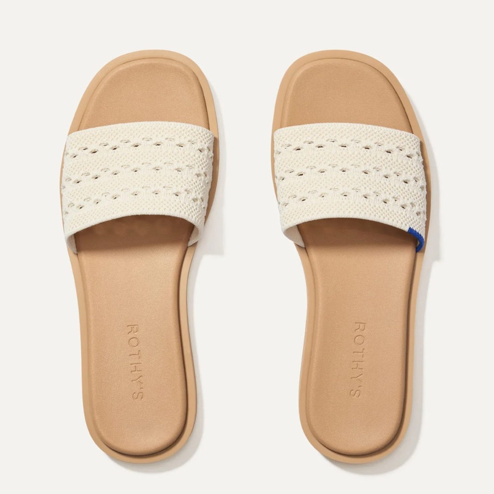 NEW: Rothy's The Slide sandal (Sandy Crochet, 8.5)